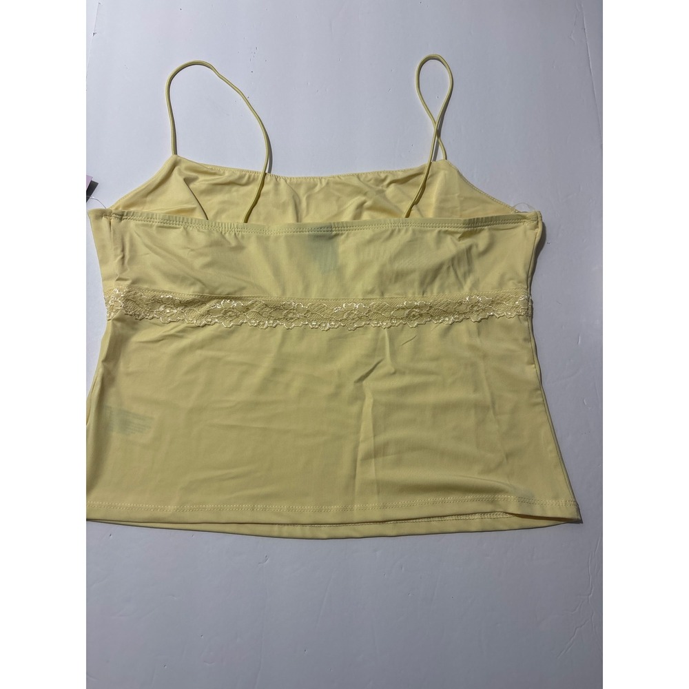 Wild Fable Light Yellow Lace Trim Cami Tank Top Medium NWT TART1042J - Picture 3 of 10